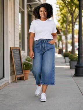 Fourth + Bay Wide-Leg Cropped Jeans | Size 16 - NWT